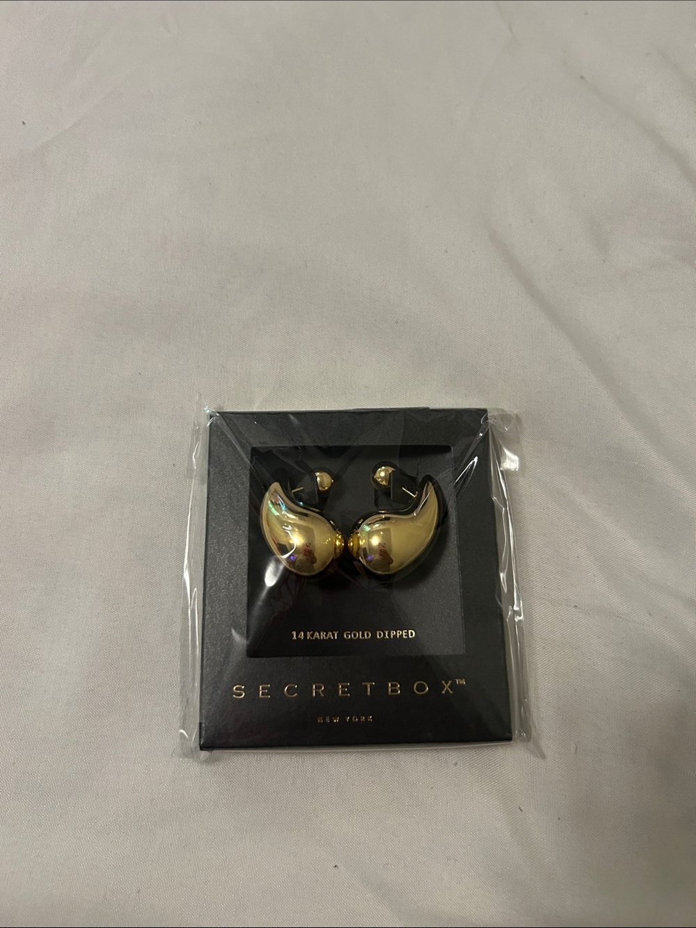 Secretbox 14K Gold-Dipped Tear Drop Earrings - Gold